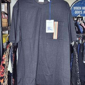 Burberry Navy T-Shirt with Multicolor Pocket